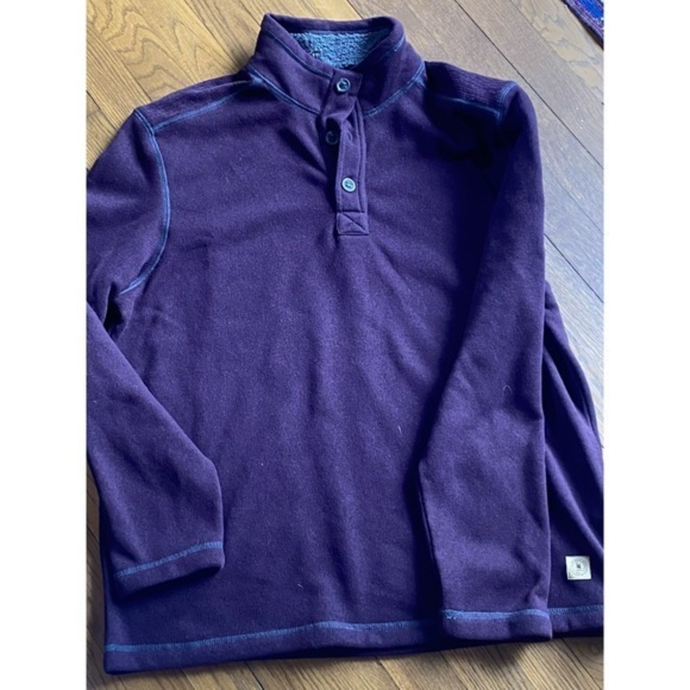 G.H. Bass & Co. Men's Cranberry LG Long Sleeved Pullover 3 Button Fleece Lined